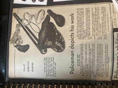 Newspaper article: Policeman depicts his work